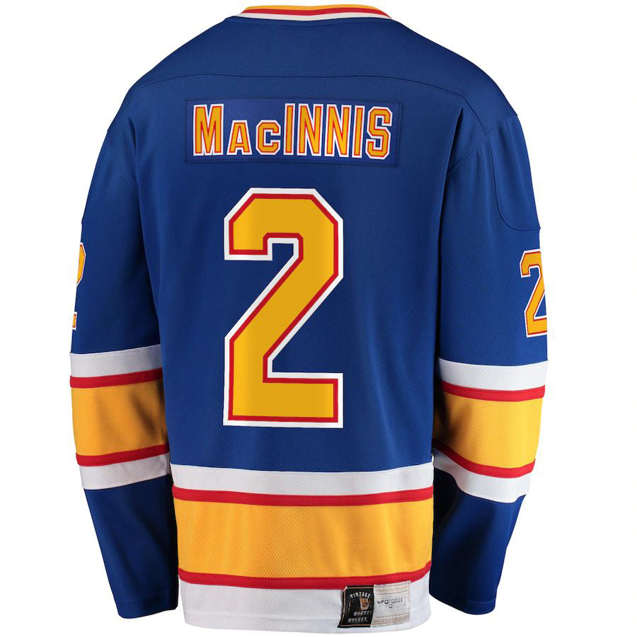 St.L.Blues #2 Al Macinnis Fanatics Branded Premier Breakaway Retired Player Jersey  Blue Stitched American Hockey Jerseys