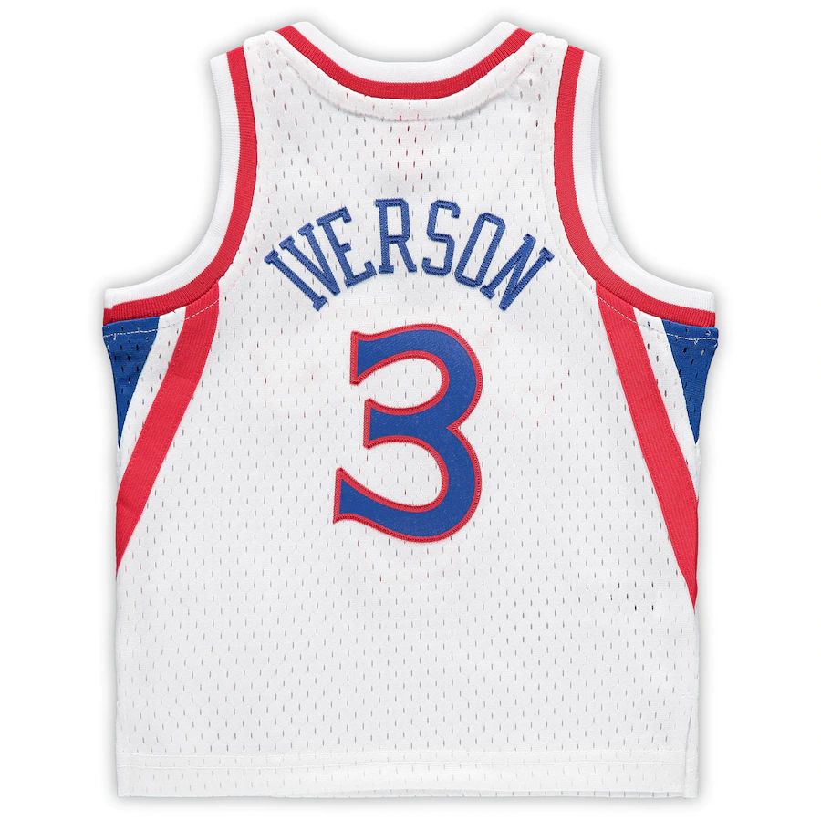PH.76ers #3 Allen Iverson Mitchell & Ness Infant 1996-97 Hardwood Classics Retired Player Jersey White Stitched American Basketball Jersey