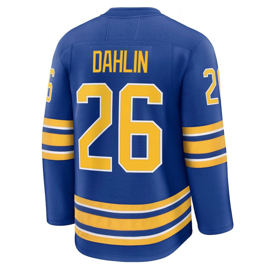 B.Sabres #26 Rasmus Dahlin Fanatics Home Premium Jersey - Royal Stitched American Hockey Jerseys