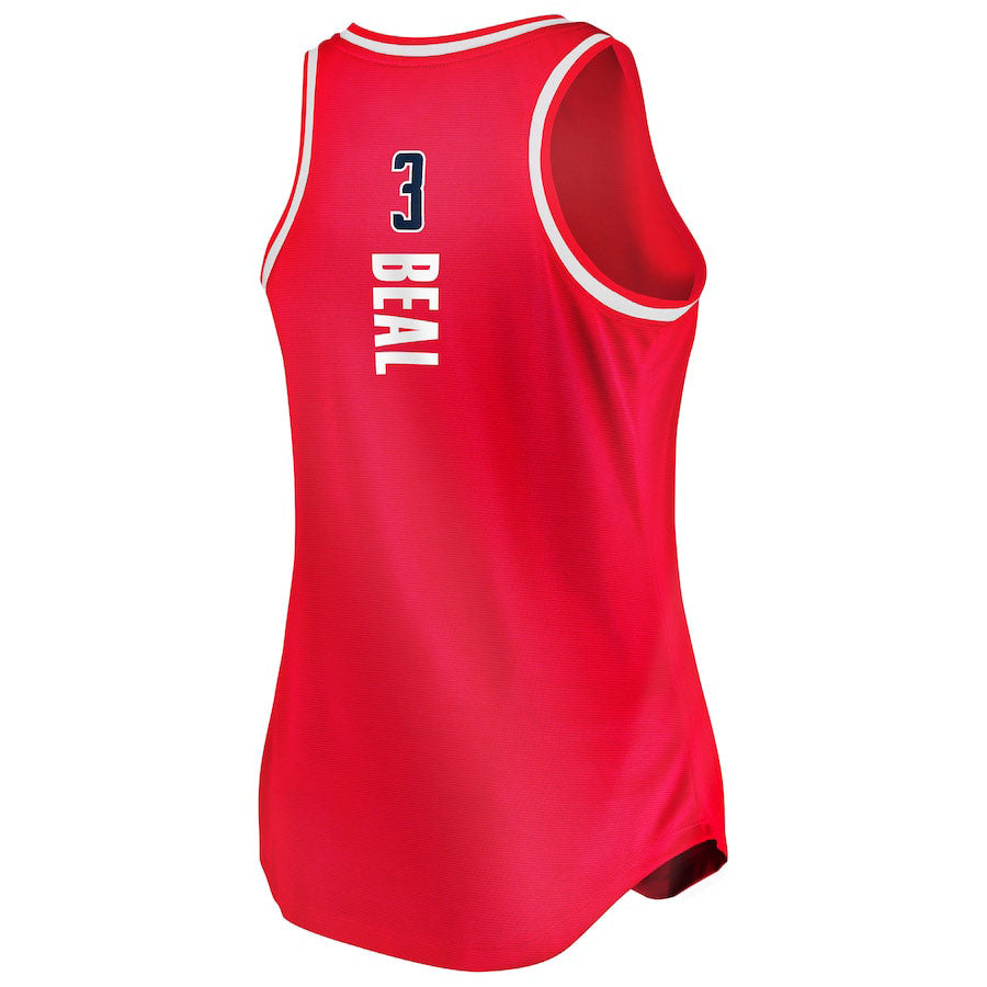 W.Wizards #3 Bradley Beal Fanatics Branded Women's Fast Break Team Tank Jersey Icon Edition Red Stitched American Basketball Jersey