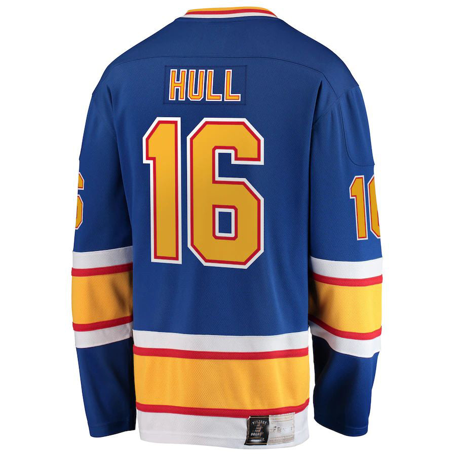 St.L.Blues #16 Brett Hull Fanatics Branded Premier Breakaway Retired Player Jersey  Blue Stitched American Hockey Jerseys