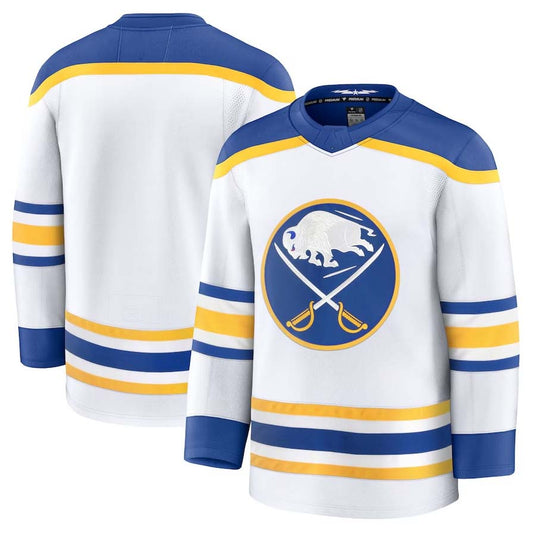 B.Sabres Fanatics Away Premium Jersey - White. Stitched American Hockey Jerseys