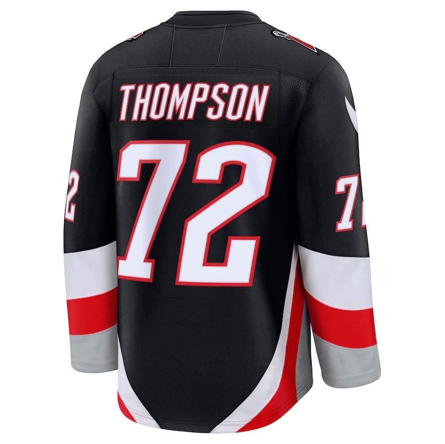 B.Sabres #72 Tage Thompson Fanatics Alternate Premium Jersey - Black Stitched American Hockey Jerseys