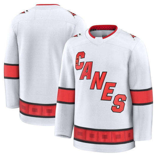 C.Hurricanes Fanatics Away Premium Jersey - White Stitched American Hockey Jerseys