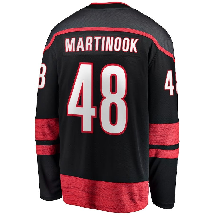 C.Hurricanes #48 Jordan Martinook Fanatics Home Breakaway Jersey - Black Stitched American Hockey Jerseys