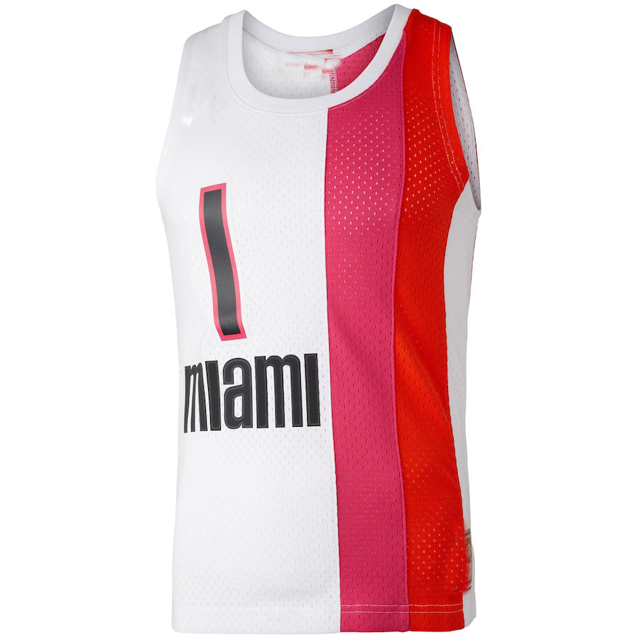 M.Heat #1 Chris Bosh Mitchell & Ness Women's Hardwood Classics 2011 Swingman Jersey White Stitched American Basketball Jersey