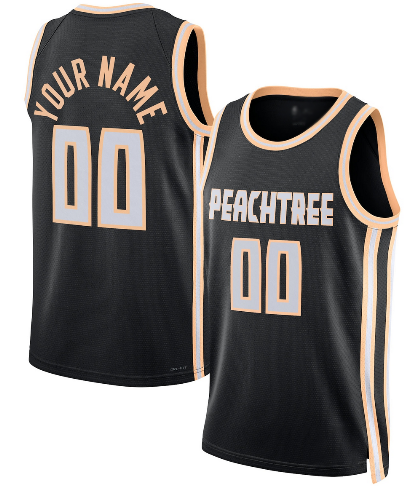 Custom A.Hawks Active Player Black 2025-26 City Edition Swingman Stitched Basketball Jersey