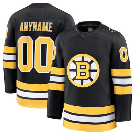 Custom B.Bruins Active Player Black 2025 Home Stitched American Hockey Jerseys