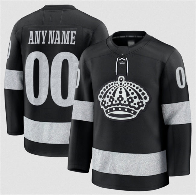 Custom L.Angeles Kings Black Alternate Stitched American Hockey Jerseys