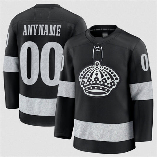 Custom L.Angeles Kings Black Alternate Stitched American Hockey Jerseys