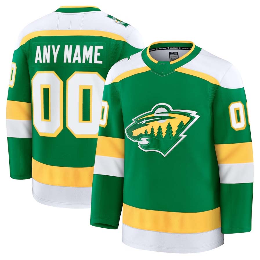 Custom M.Wild Fanatics Alternate Premium Jersey - Green Stitched American Hockey Jerseys