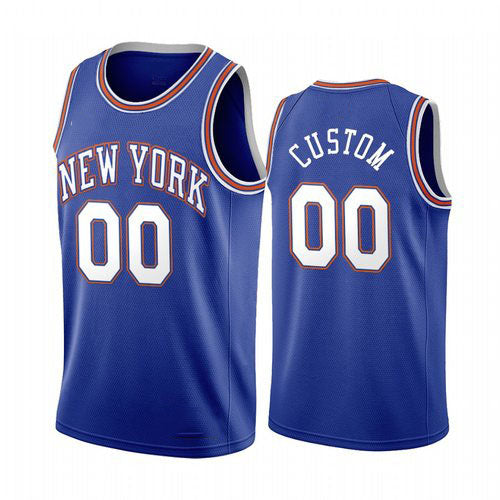 Custom NY.Knicks Navy 2019-20 Statement Edition Stitched Basketball Jersey