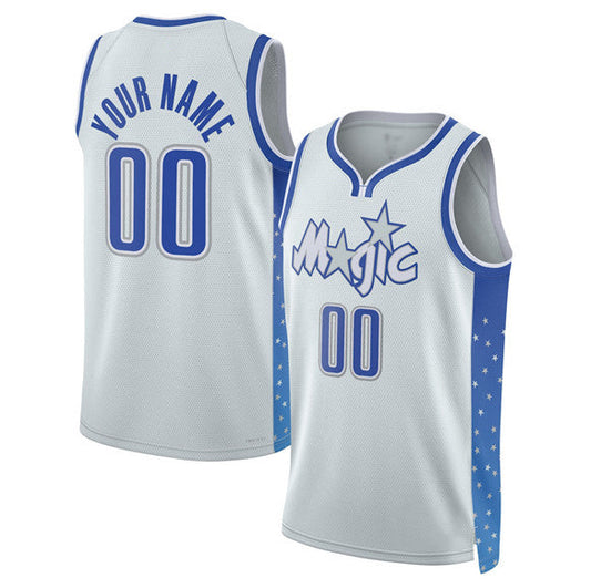 Custom O.Magic Active Player Silver 2025-26 City Edition Stitched Basketball Jersey