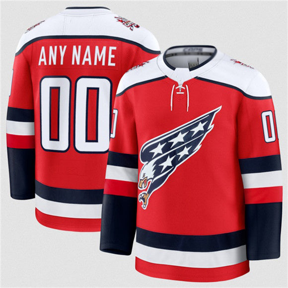 Custom W.Capitals Active Player Red 2025-26 Alternate Stitched American Hockey Jerseys