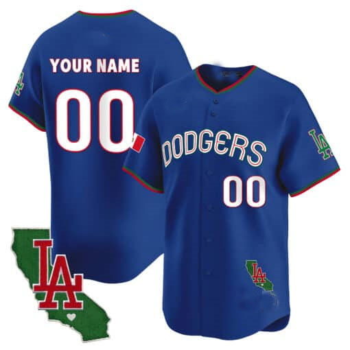 Custom Los Angeles Dodgers Mexico California Patch Vapor Premier Limited V3 ¨C All Stitched Baseball Jersey