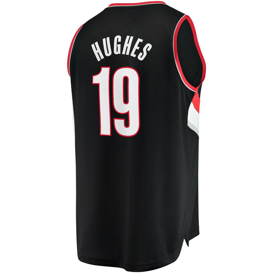 P.Trail Blazers #19 Elijah Hughes Fanatics Branded 2021-22 Fast Break Replica Jersey  Icon Edition Black Stitched American Basketball Jersey