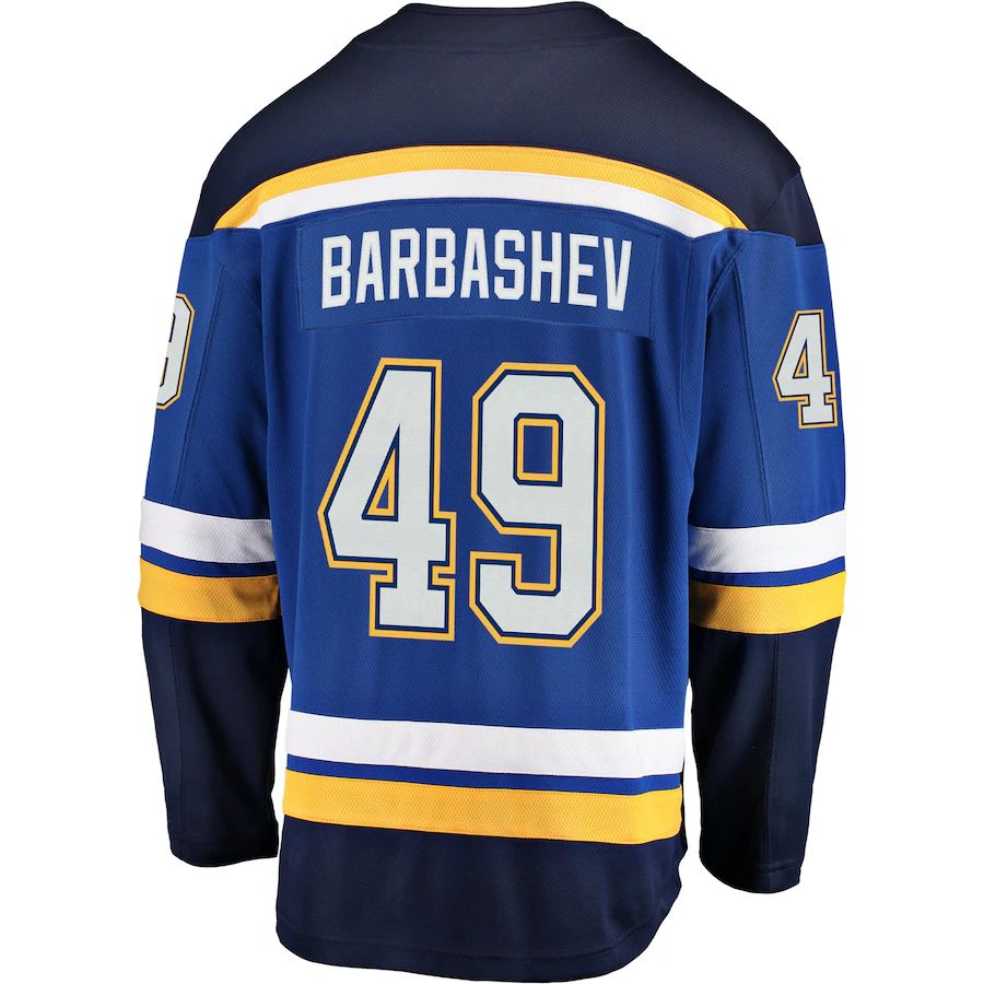 St.L.Blues #49 Ivan Barbashev Fanatics Branded Breakaway Player Jersey Blue Stitched American Hockey Jerseys