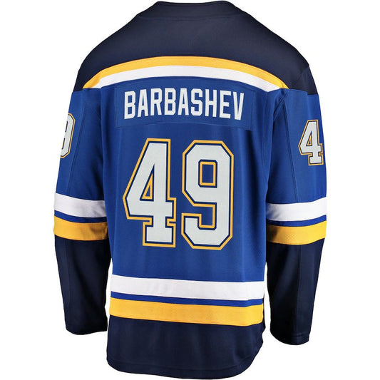 St.L.Blues #49 Ivan Barbashev Fanatics Branded Breakaway Player Jersey Blue Stitched American Hockey Jerseys