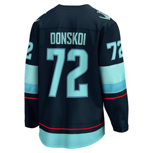 S.Kraken #72 Joonas Donskoi Fanatics Branded Home Breakaway Player Jersey  Blue Stitched American Hockey Jerseys