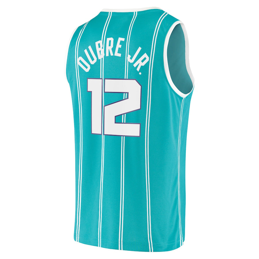 C.Hornets #12 Kelly Oubre Jr. Fanatics Branded 2021-22 Fast Break Replica Jersey Icon Edition Teal Stitched American Basketball Jersey