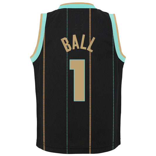C.Hornets #1 LaMelo Ball Jordan Brand Toddler 2022-23 Replica Jersey City Edition Black Stitched American Basketball Jersey