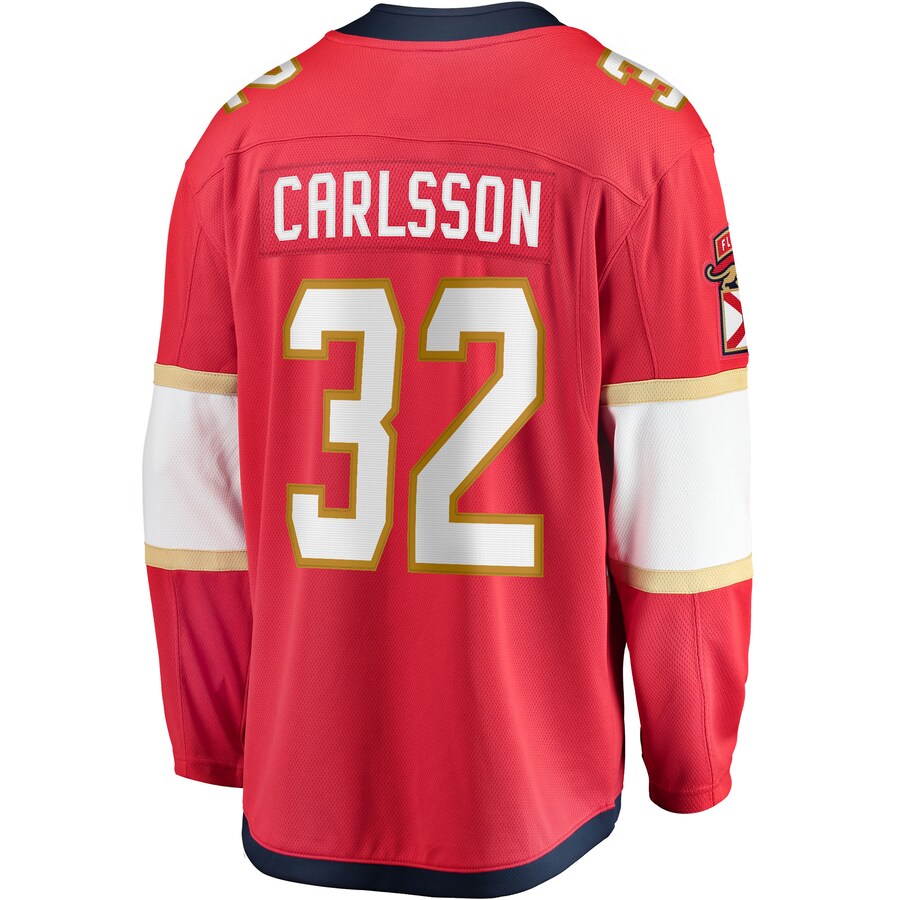 F.Panthers #32 Lucas Carlsson Fanatics Branded Home Breakaway Player Jersey Red Stitched American Hockey Jerseys