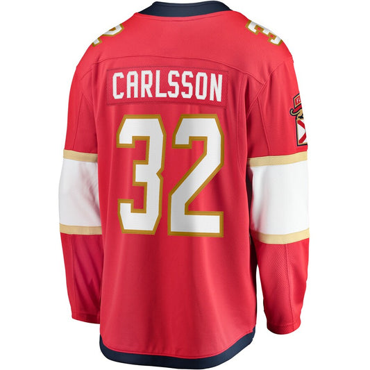 F.Panthers #32 Lucas Carlsson Fanatics Branded Home Breakaway Player Jersey Red Stitched American Hockey Jerseys