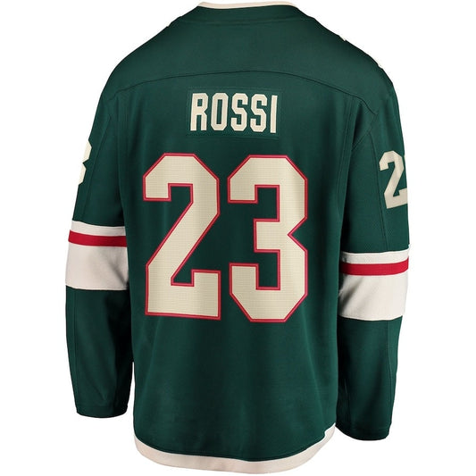 M.Wild #23 Marco Rossi Fanatics Home Breakaway Player Jersey - Green Stitched American Hockey Jerseys