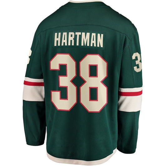 M.Wild #38 Ryan Hartman Fanatics Home Breakaway Player Jersey - Green Stitched American Hockey Jerseys