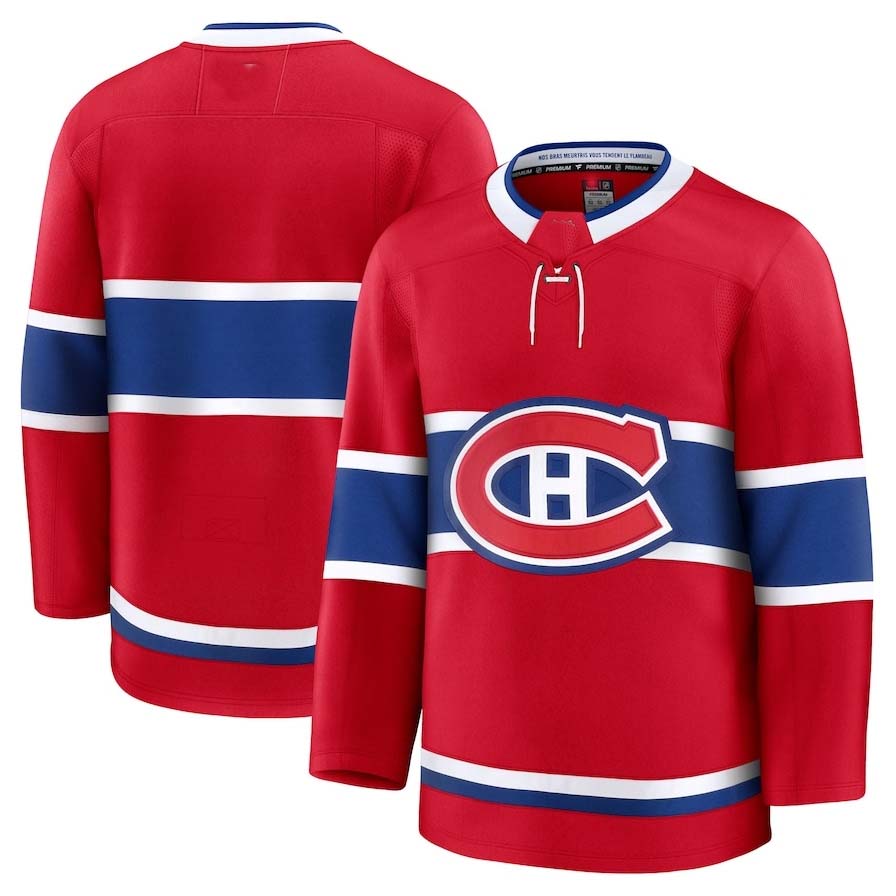 M.Canadiens Fanatics Home Premium Jersey - Red Stitched American Hockey Jerseys
