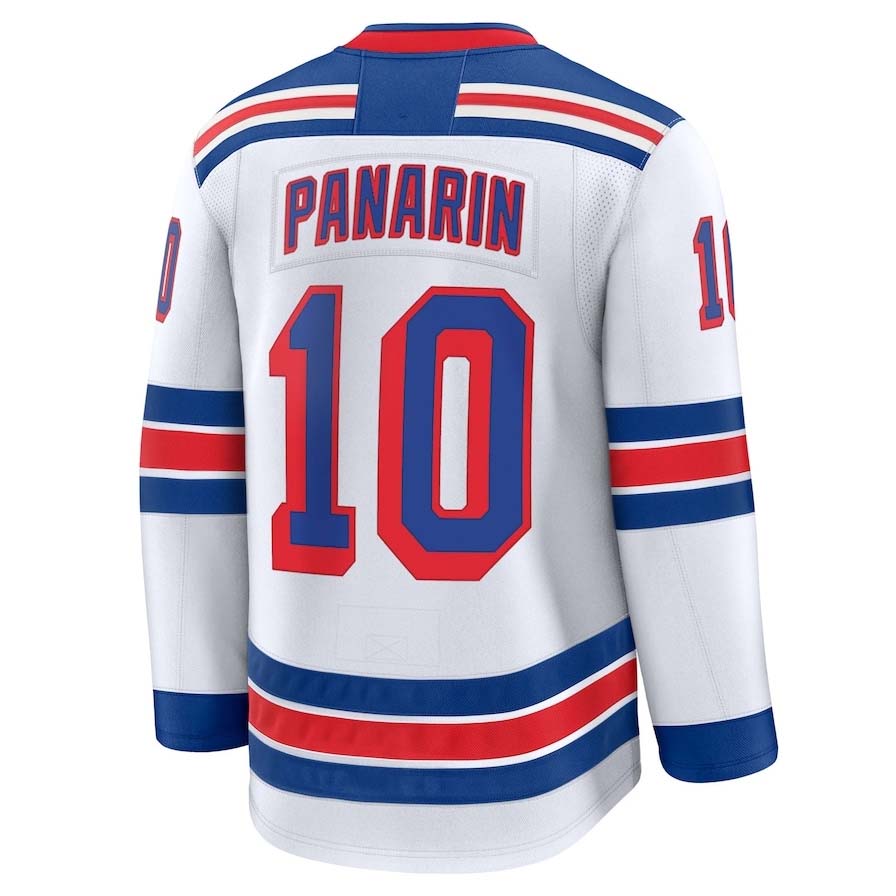NY.Rangers #10 Artemi Panarin Fanatics Away Premium Jersey - White Stitched American Hockey Jerseys
