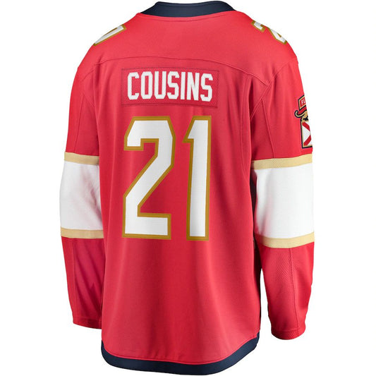 F.Panthers #21 Nick Cousins Fanatics Branded Home Breakaway Player Jersey Red Stitched American Hockey Jerseys