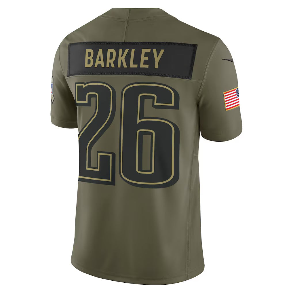 P.Eagles #26 Saquon Barkley Olive 2025 Salute to Service Limited Stitched American Football Jerseys