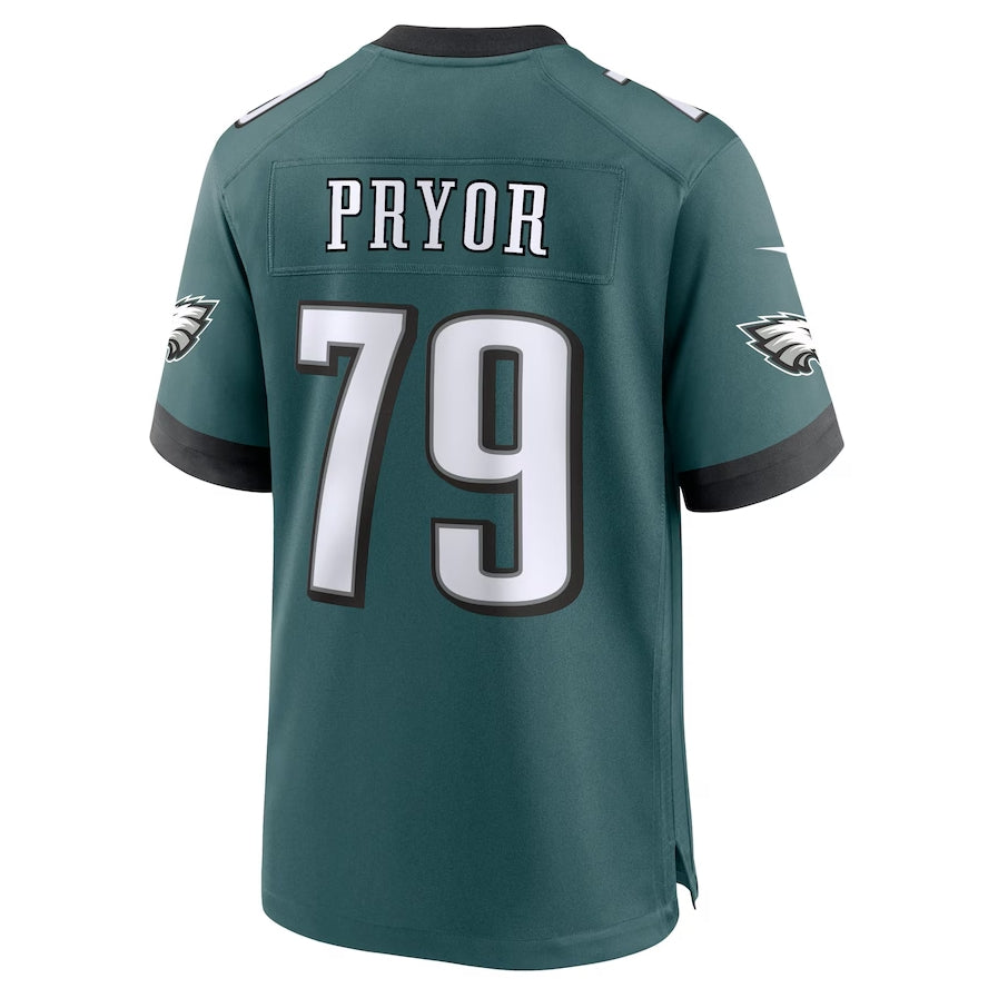 P.Eagles #79 Matt Pryor Midnight Green Team Game American Football Jerseys