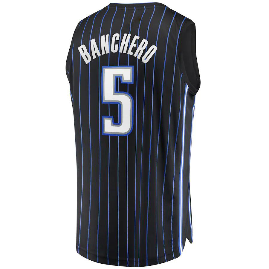 O.Magic #5 Paolo Banchero Fanatics Branded 2022  Draft First Round Pick Fast Break Replica Player Jersey Icon Edition Black Stitched American Basketball Jersey