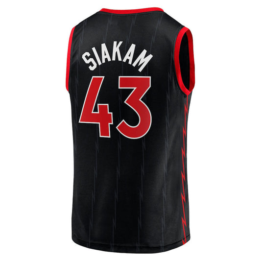 T.Raptors #43 Pascal Siakam Fanatics Branded 2020-21 Fast Break Replica Jersey  Black Statement Edition Stitched American Basketball Jersey
