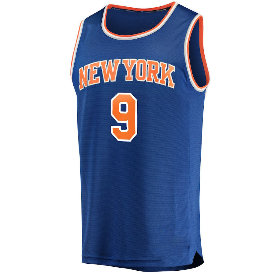 NY.Knicks #9 RJ Barrett Fanatics Branded Replica Fast Break Jersey Blue - Icon Edition Stitched American Basketball Jersey