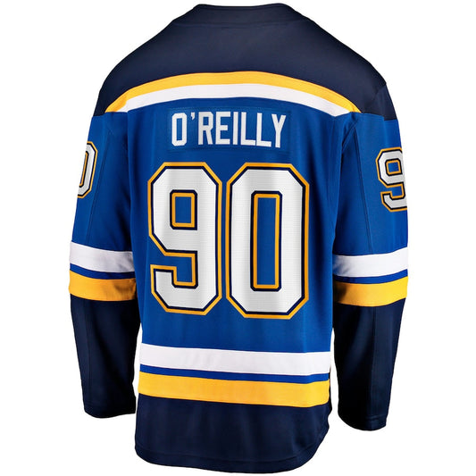 St.L.Blues #90 Ryan O'Reilly Fanatics Branded Home Captain Premier Breakaway Player Jersey Blue Stitched American Hockey Jerseys