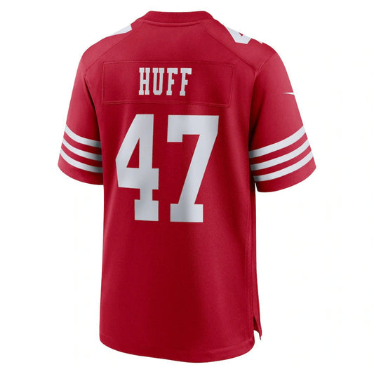 SF.49ers #47 Bryce Huff Scarlet Team Game Stitched American Football Jerseys