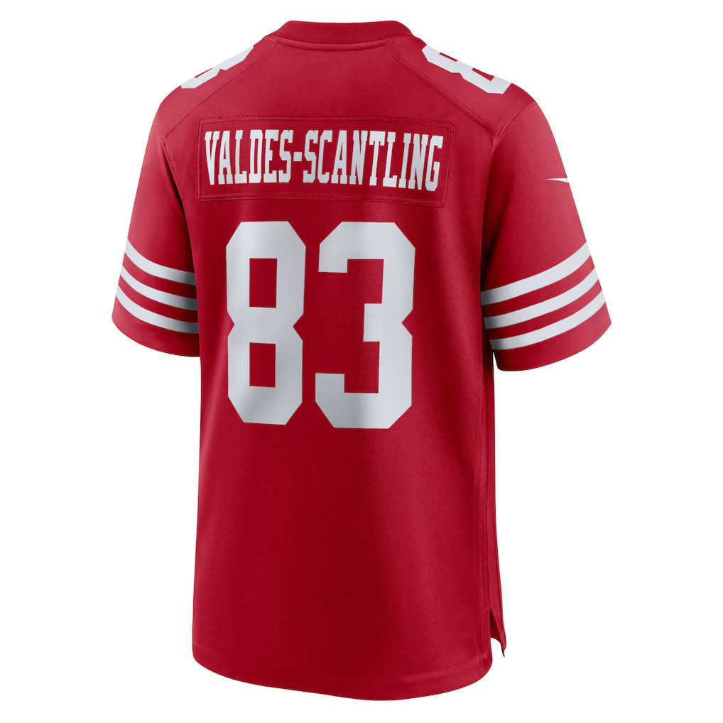 SF.49ers #83 Marquez Valdes-Scantling Scarlet Team Game Stitched American Football Jerseys
