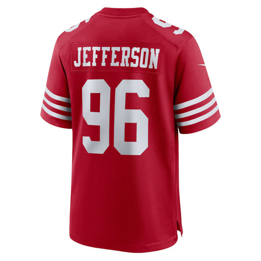 SF.49ers #96 Jordan Jefferson Scarlet Team Game Stitched American Football Jerseys