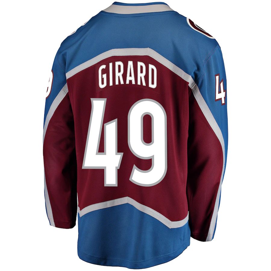 C.Avalanche #49 Samuel Girard Fanatics Branded Breakaway Player Jersey  Burgundy Stitched American Hockey Jerseys