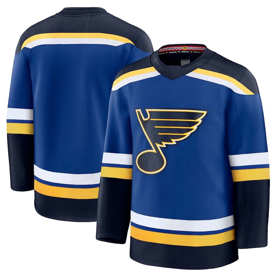 St.L.Blues Fanatics Home Premium Jersey - Blue Stitched American Hockey Jerseys