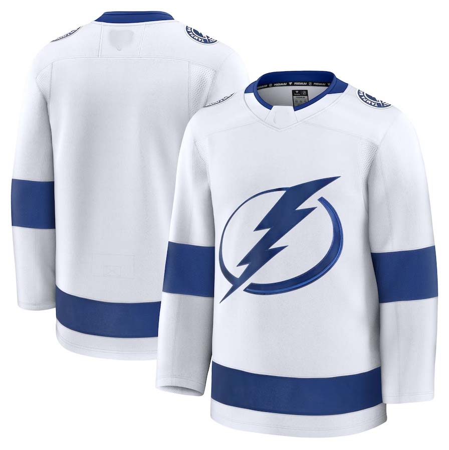 TB.Lightning Fanatics Away Premium Jersey - White Stitched American Hockey Jerseys