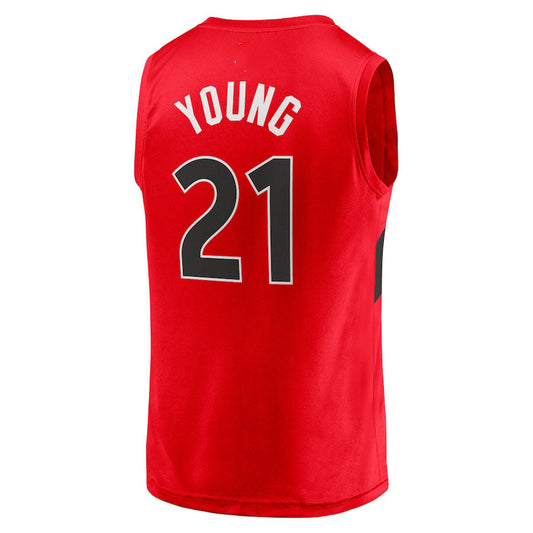 T.Raptors #21 Thaddeus Young Fanatics Branded  Fast Break Replica Jersey Red Icon Edition Stitched American Basketball Jersey