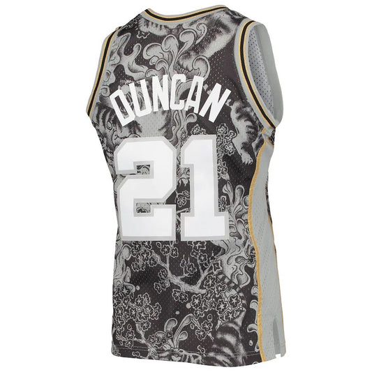 S.Antonio Spurs #21 Tim Duncan Mitchell & Ness Hardwood Classics 1998-99 Lunar New Year Swingman Jersey Black Stitched American Basketball Jersey