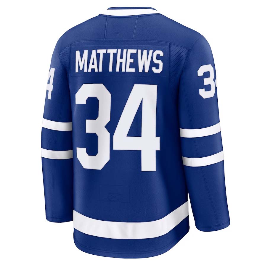 T.Maple Leafs #34 Auston Matthews Fanatics Captain Patch Home Premium Jersey - Blue Stitched American Hockey Jerseys