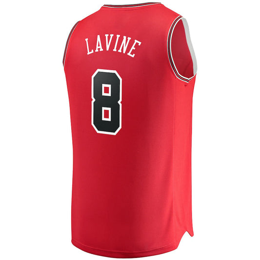 C.Bulls #8 Zach LaVine Fanatics Branded Fast Break Replica Jersey Red  Icon Edition Stitched American Basketball Jersey